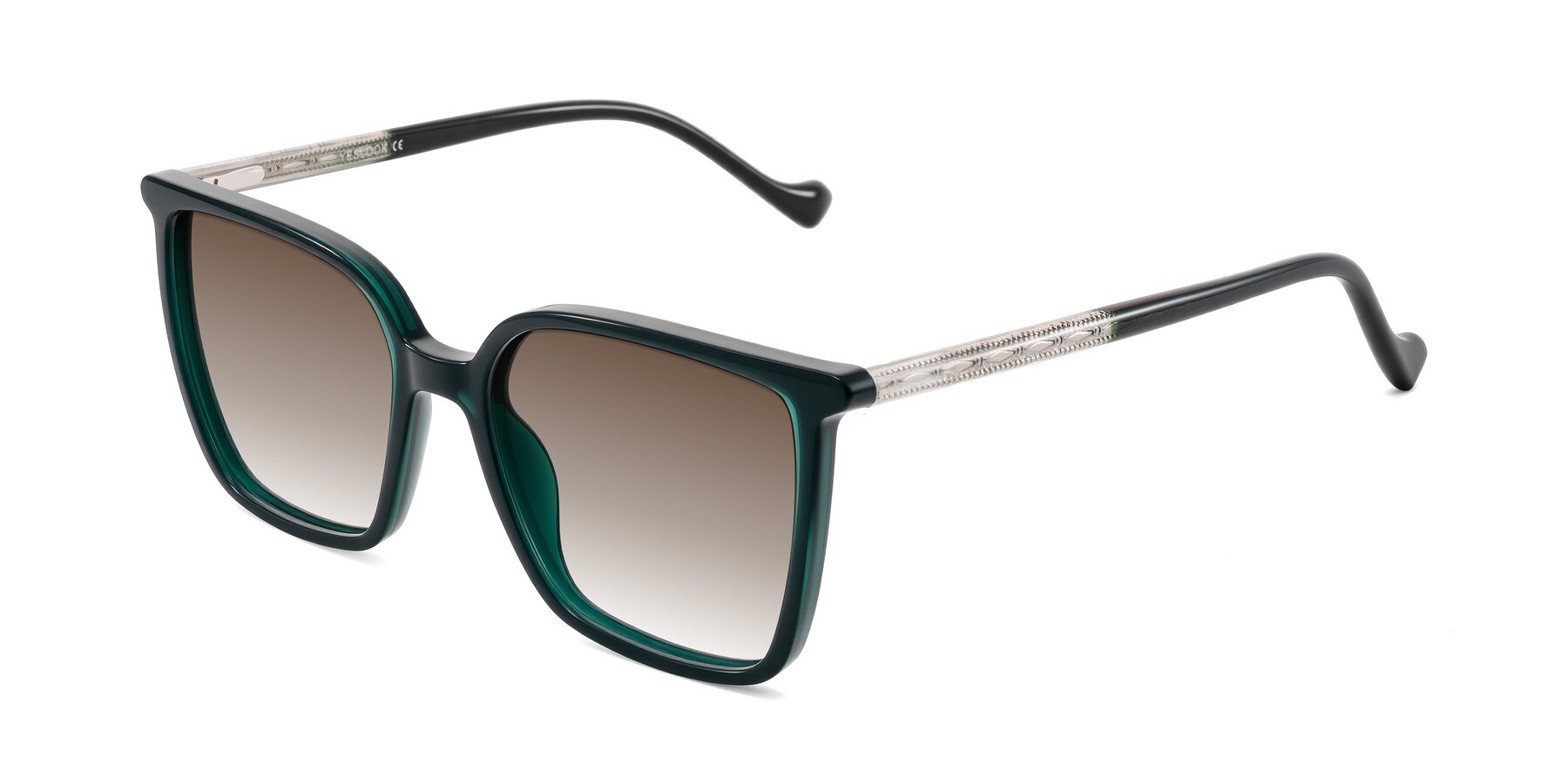 Angle of Colemers in Dark Green with Brown Gradient Lenses