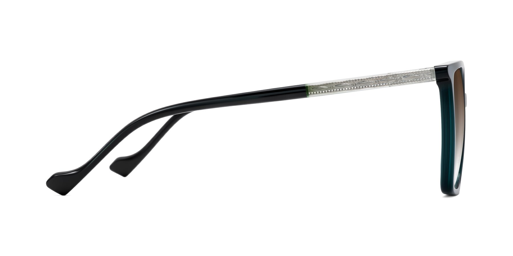 Side of Colemers in Dark Green with Brown Gradient Lenses