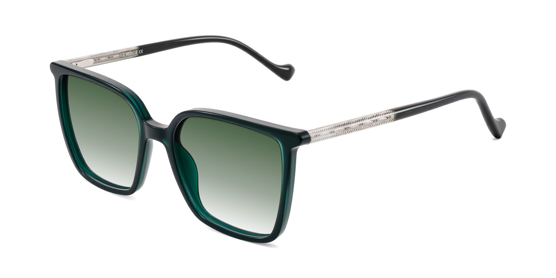 Angle of Colemers in Dark Green with Green Gradient Lenses