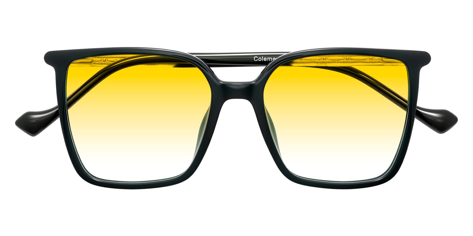Folded Front of Colemers in Dark Green with Yellow Gradient Lenses
