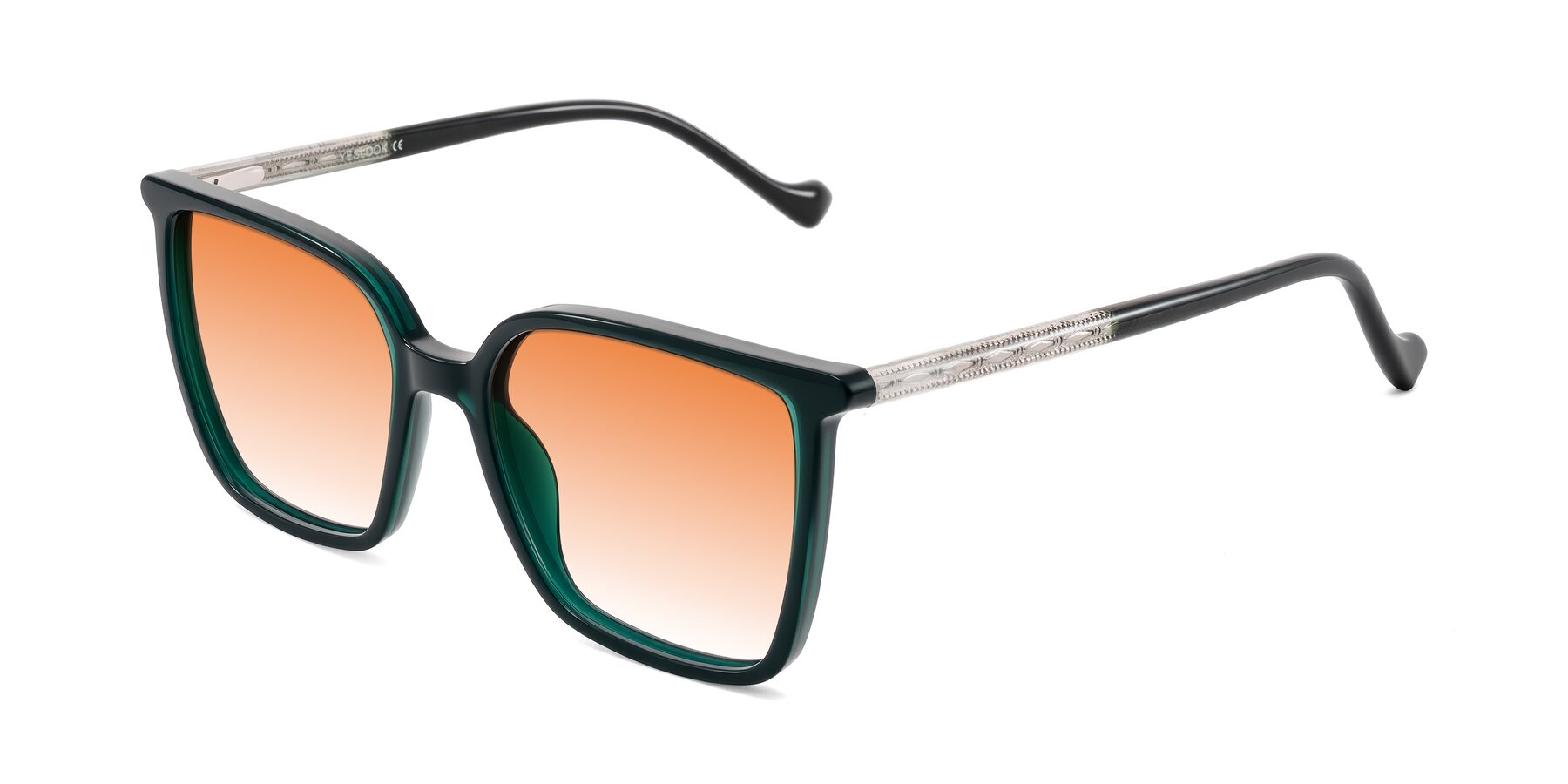 Angle of Colemers in Dark Green with Orange Gradient Lenses