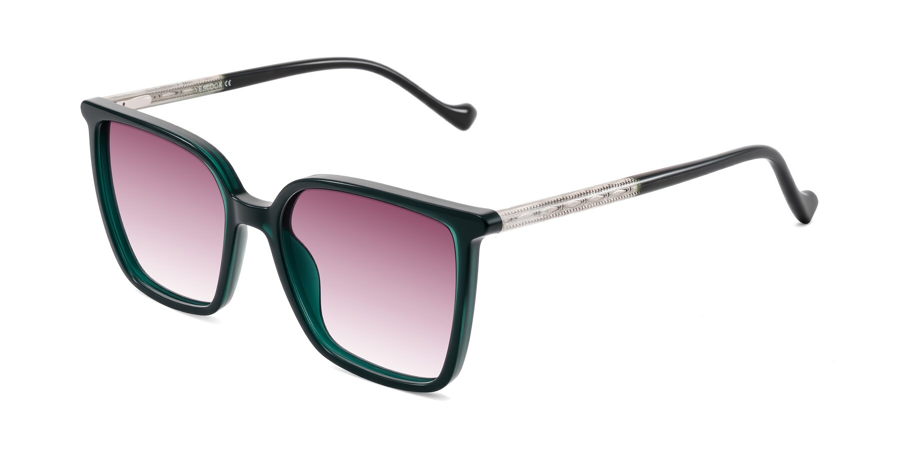 Angle of Colemers in Dark Green with Wine Gradient Lenses
