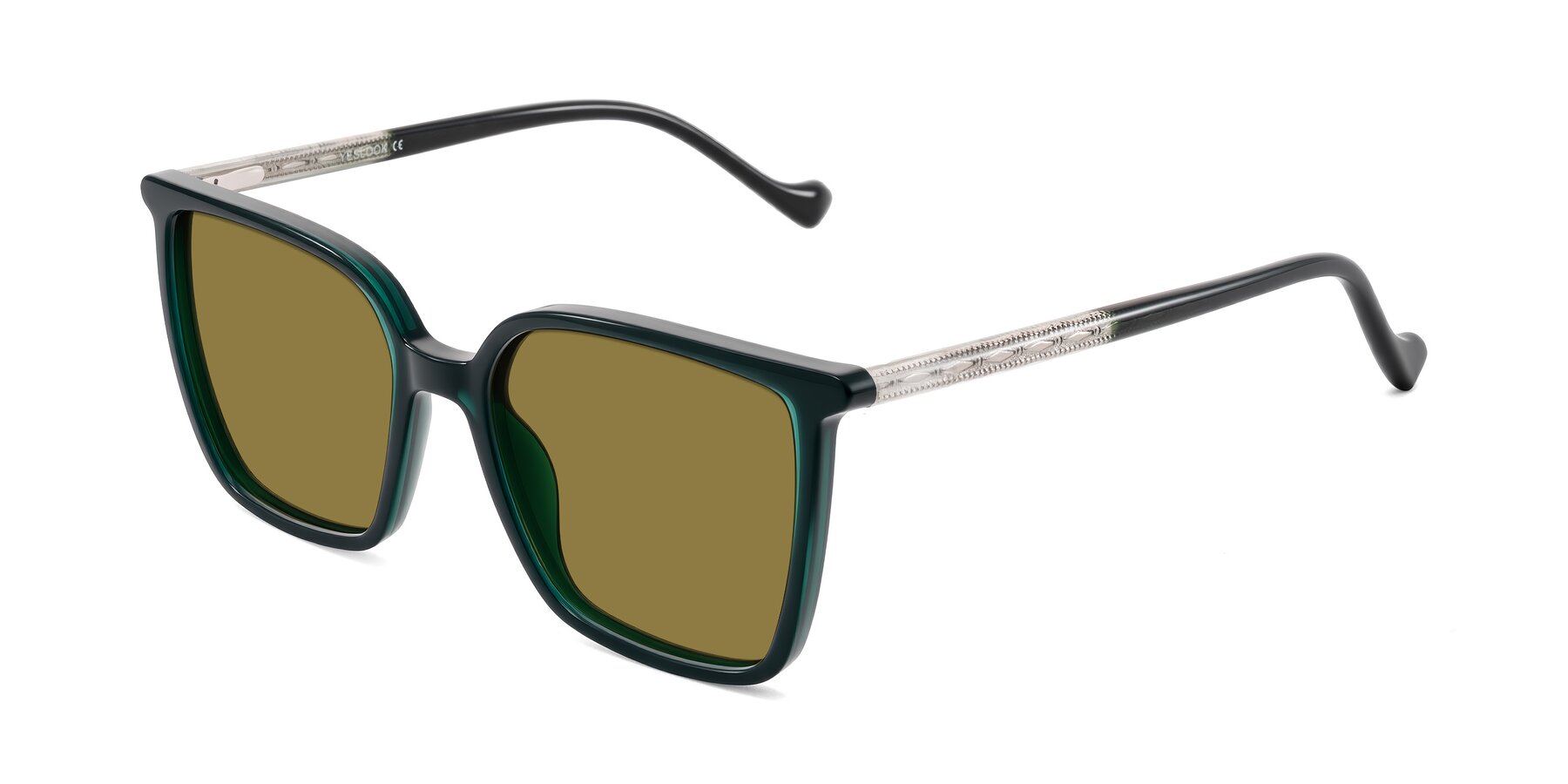 Angle of Colemers in Dark Green with Brown Polarized Lenses
