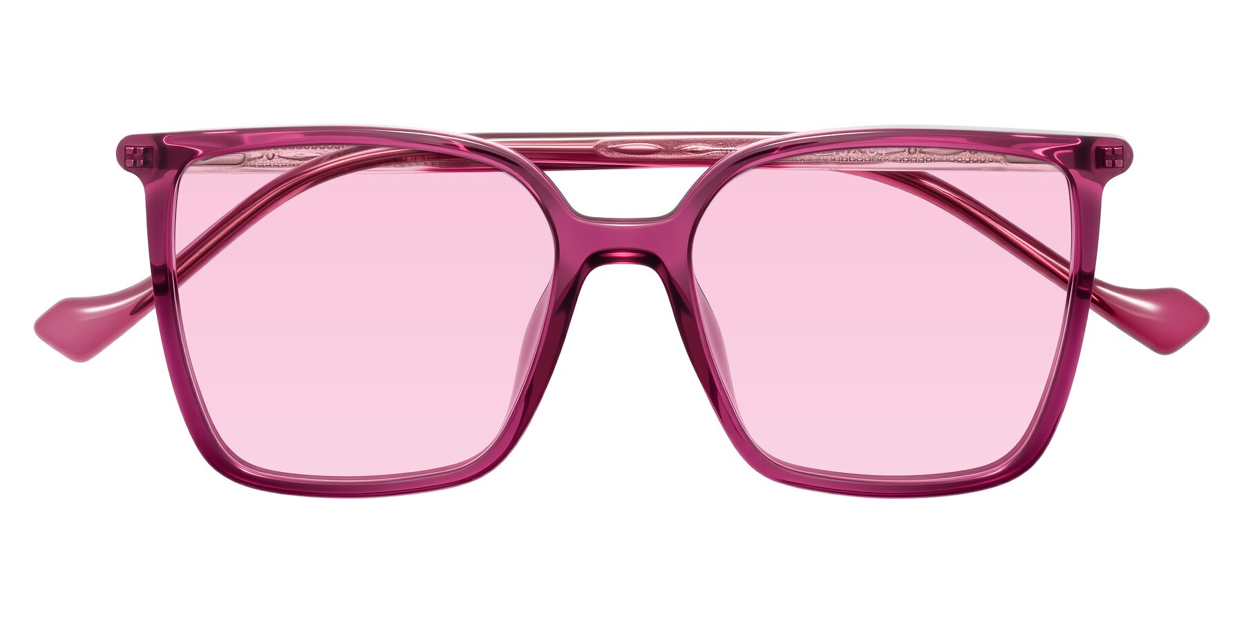 Folded Front of Colemers in Wine with Light Pink Tinted Lenses