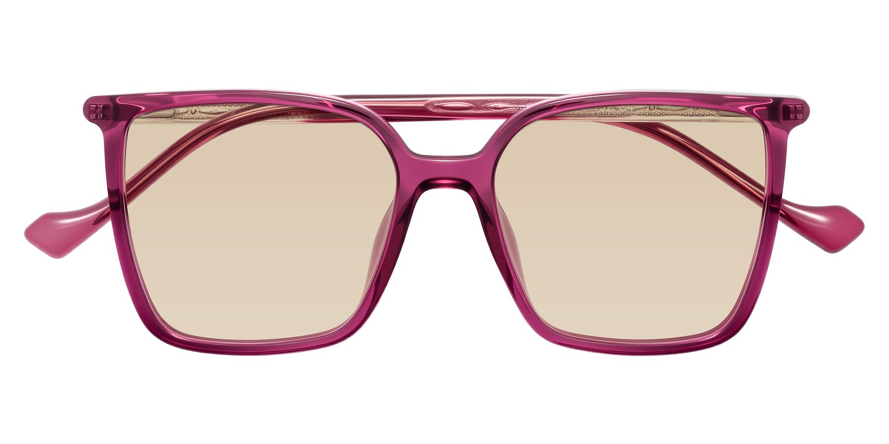 Folded Front of Colemers in Wine with Light Brown Tinted Lenses