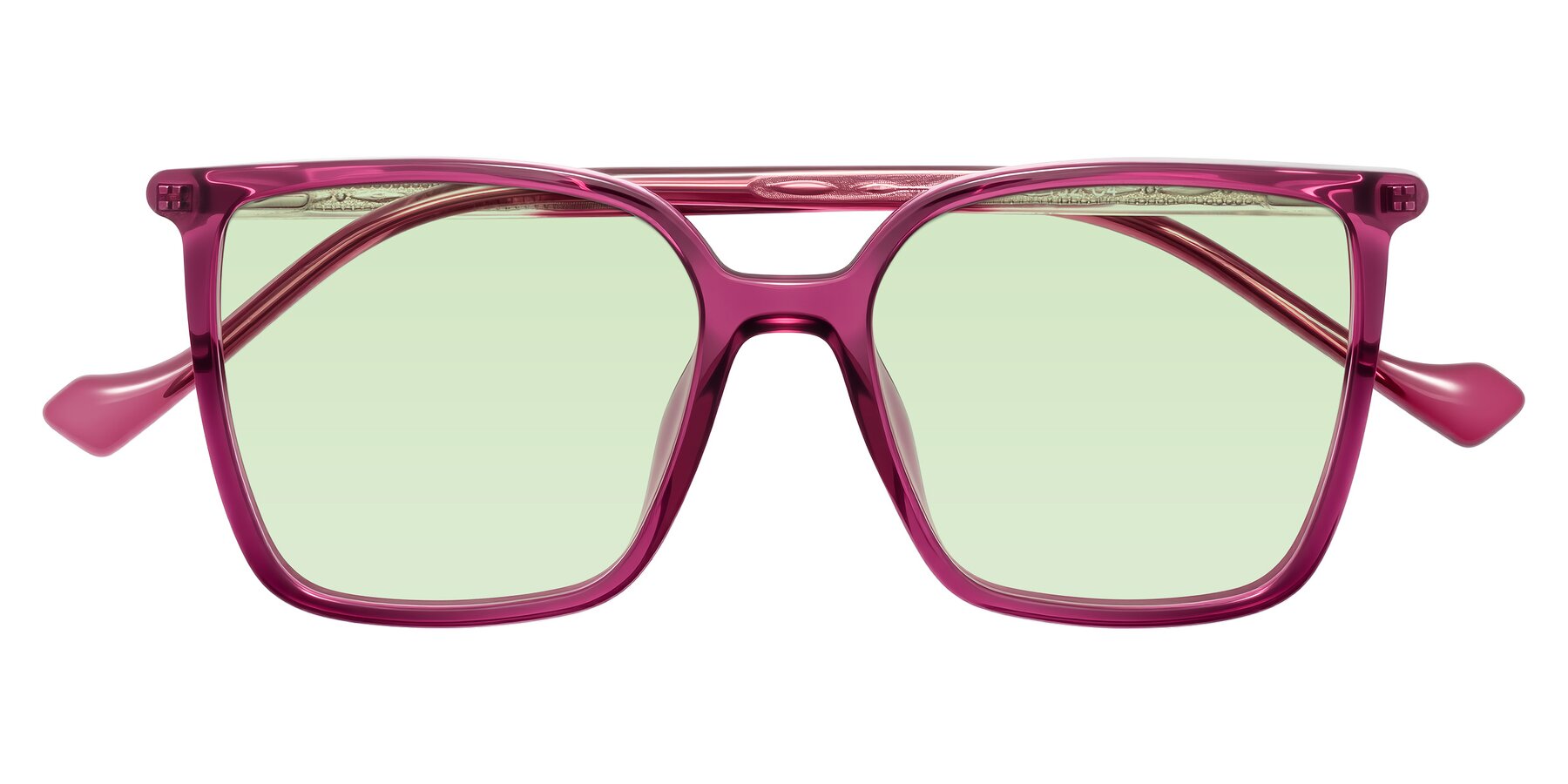 Folded Front of Colemers in Wine with Light Green Tinted Lenses