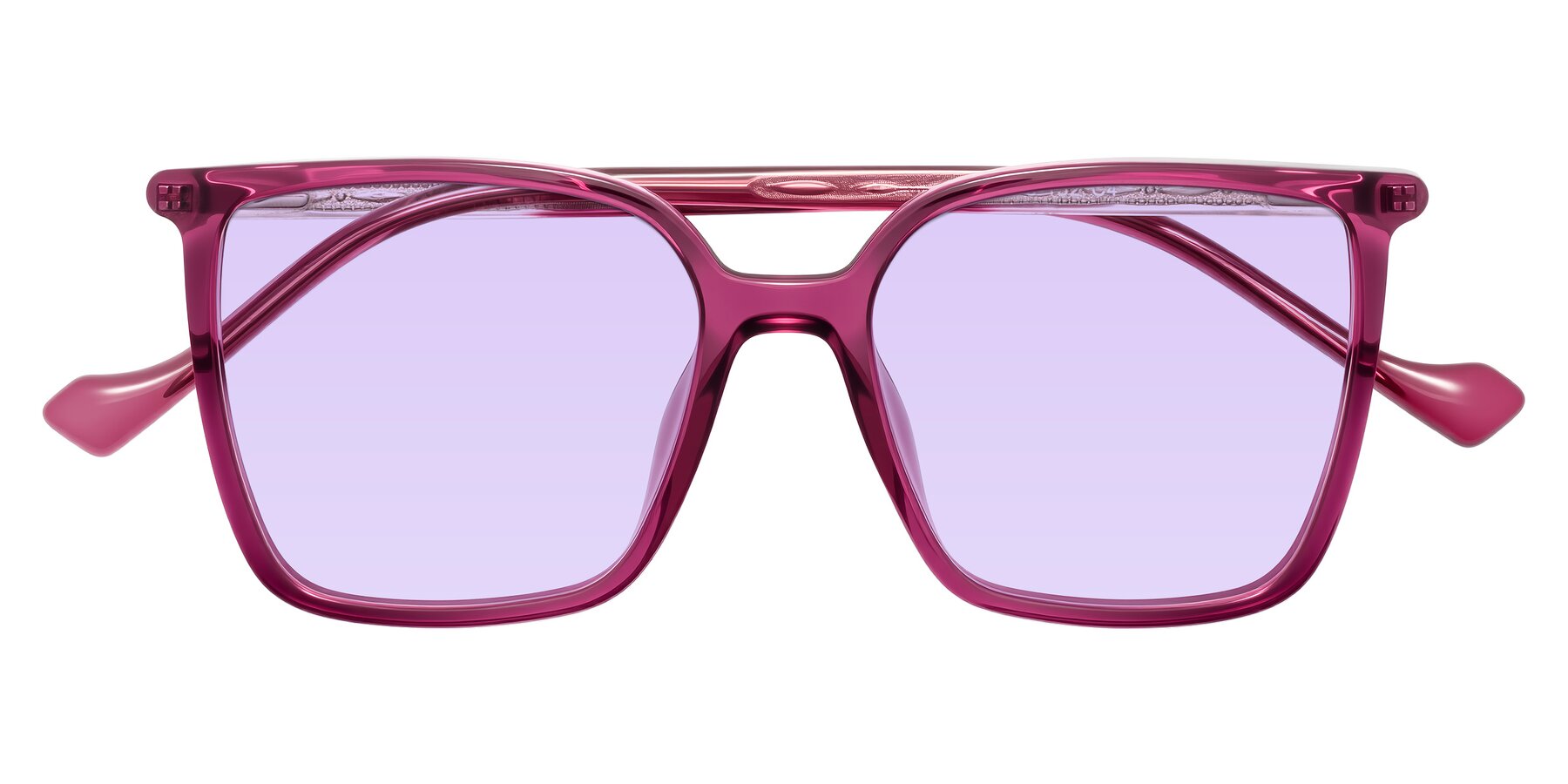 Folded Front of Colemers in Wine with Light Purple Tinted Lenses