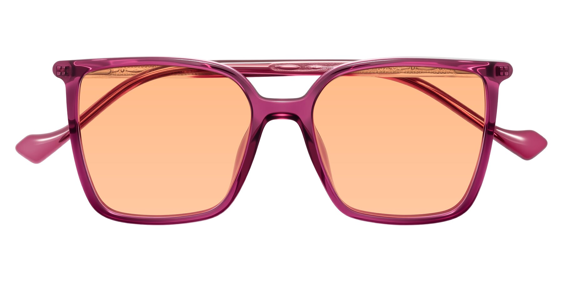 Folded Front of Colemers in Wine with Light Orange Tinted Lenses