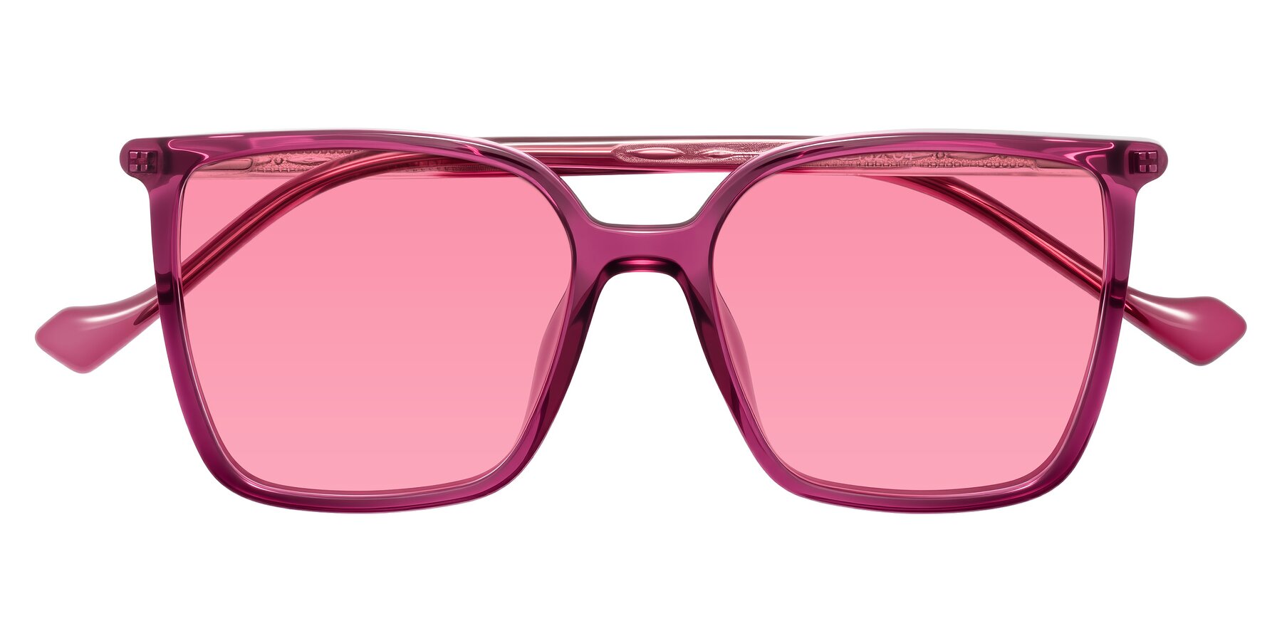 Folded Front of Colemers in Wine with Pink Tinted Lenses