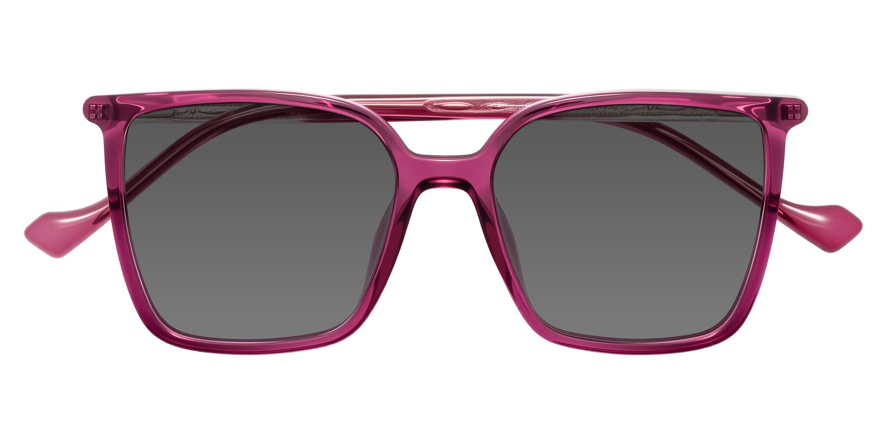 Folded Front of Colemers in Wine with Medium Gray Tinted Lenses