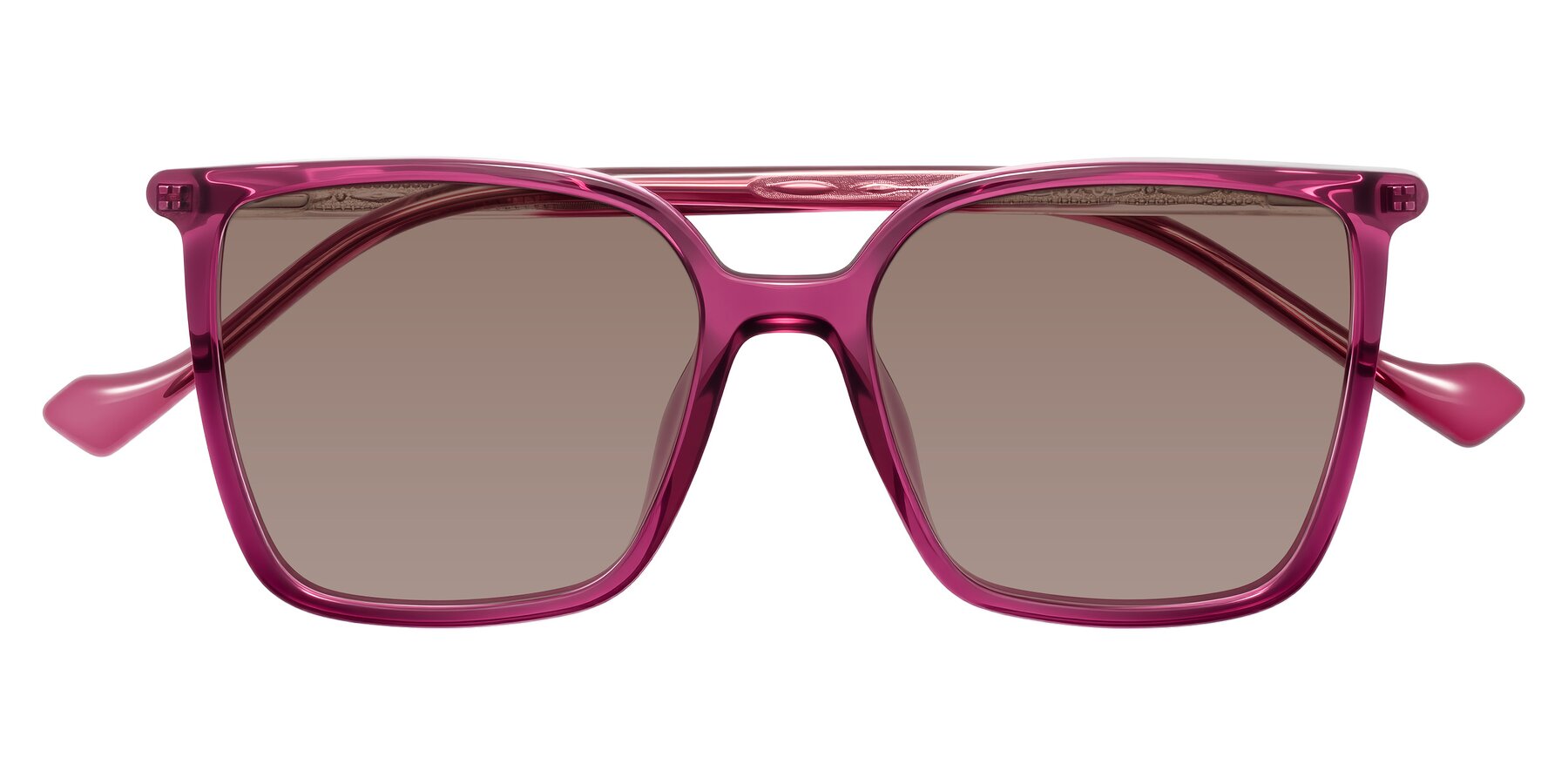 Folded Front of Colemers in Wine with Medium Brown Tinted Lenses