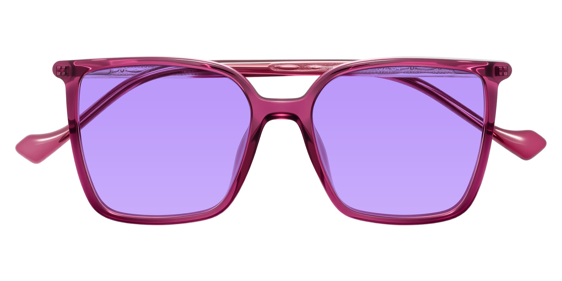 Folded Front of Colemers in Wine with Medium Purple Tinted Lenses