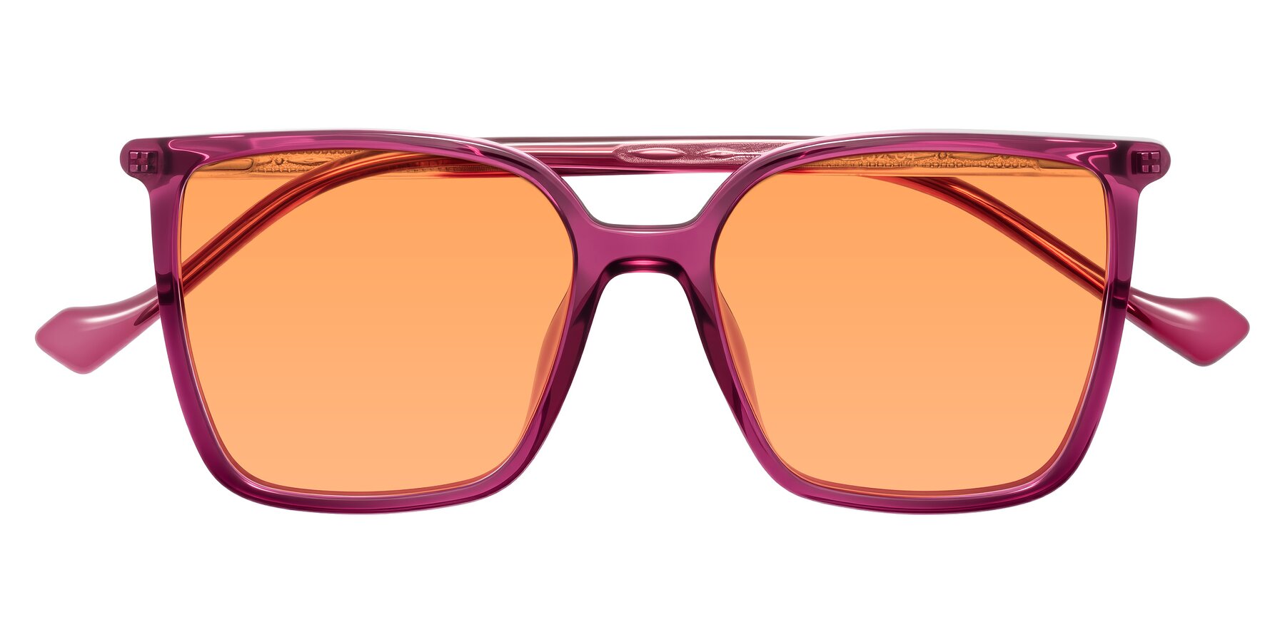 Folded Front of Colemers in Wine with Medium Orange Tinted Lenses