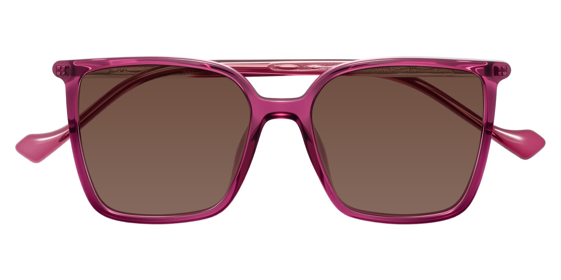 Folded Front of Colemers in Wine with Brown Tinted Lenses