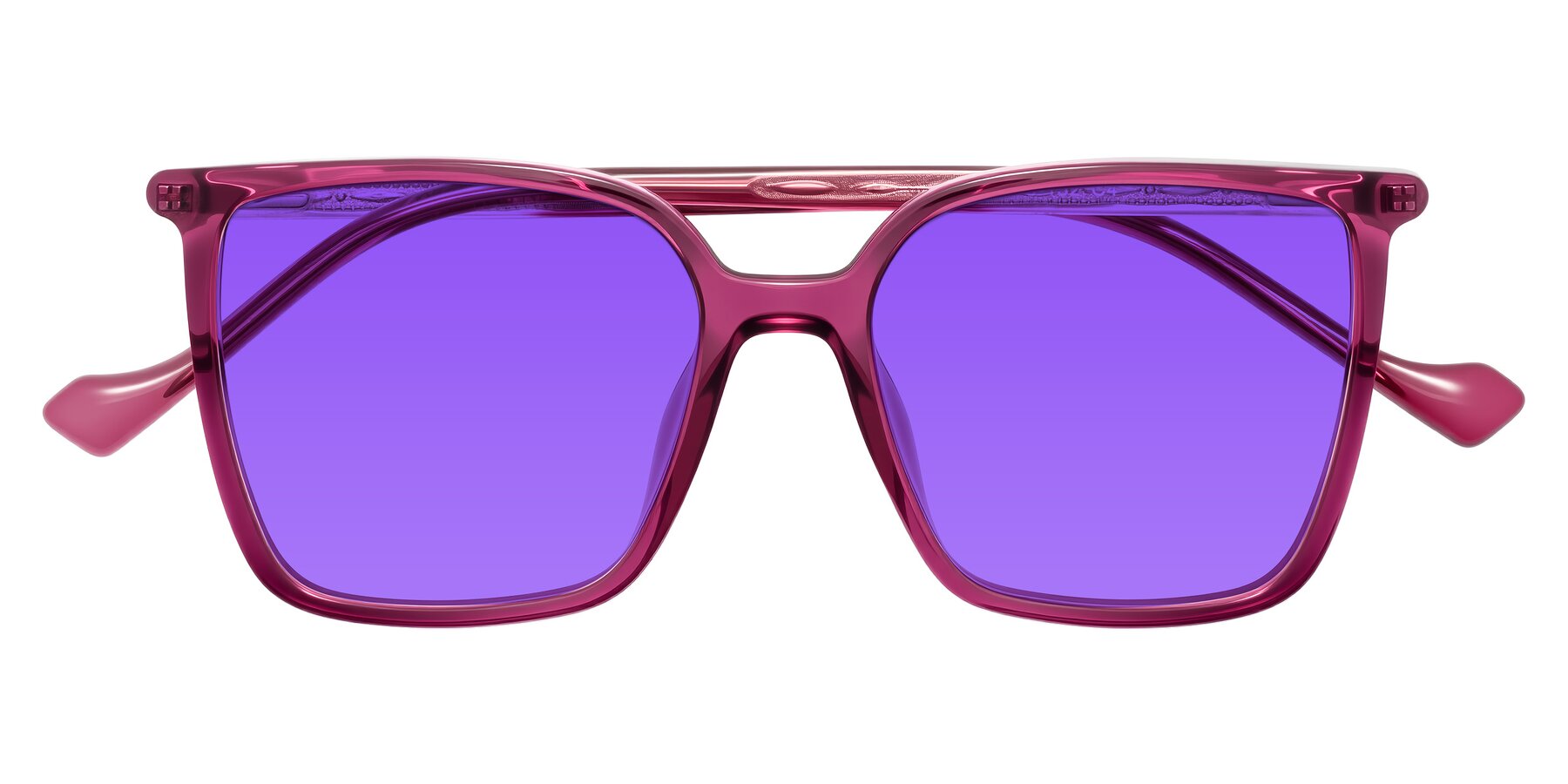 Folded Front of Colemers in Wine with Purple Tinted Lenses
