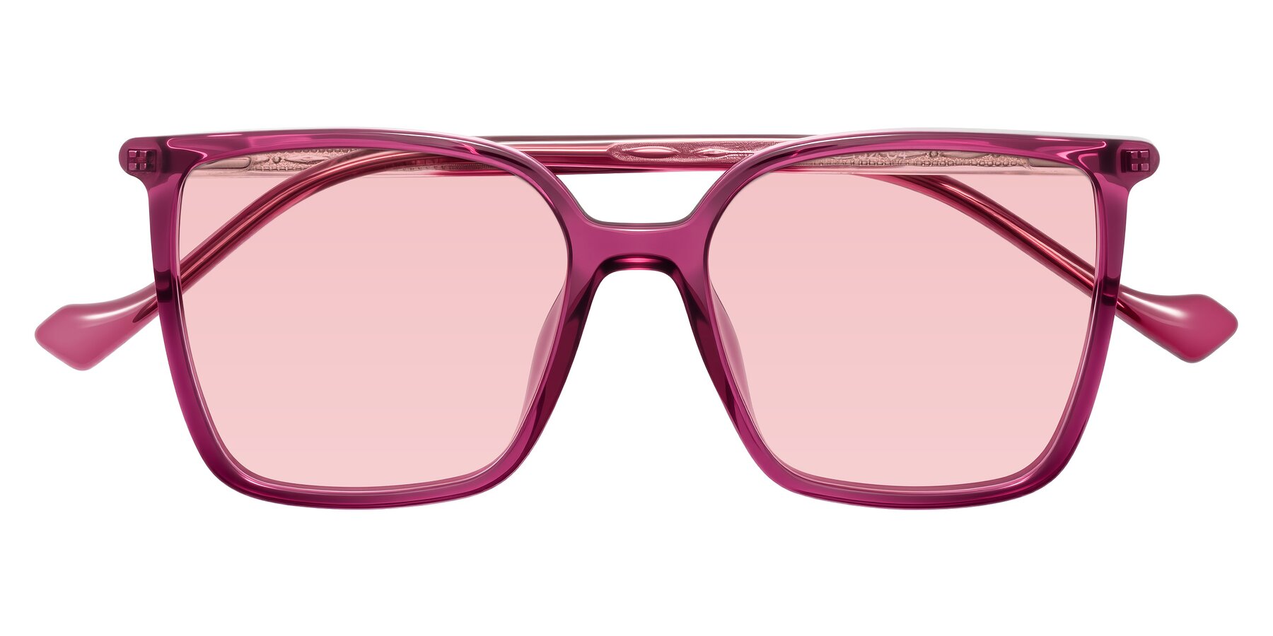 Folded Front of Colemers in Wine with Light Garnet Tinted Lenses