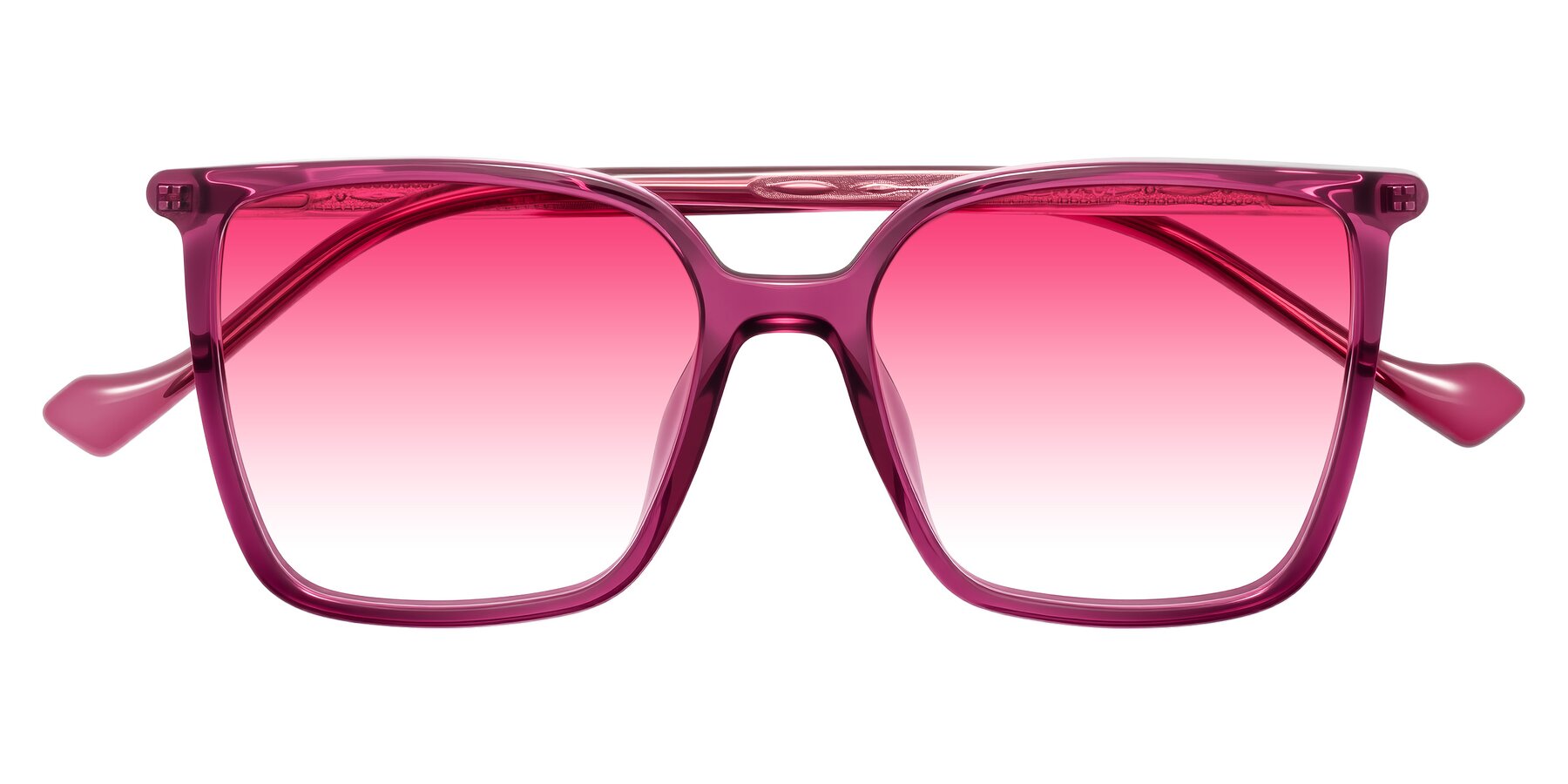 Folded Front of Colemers in Wine with Pink Gradient Lenses
