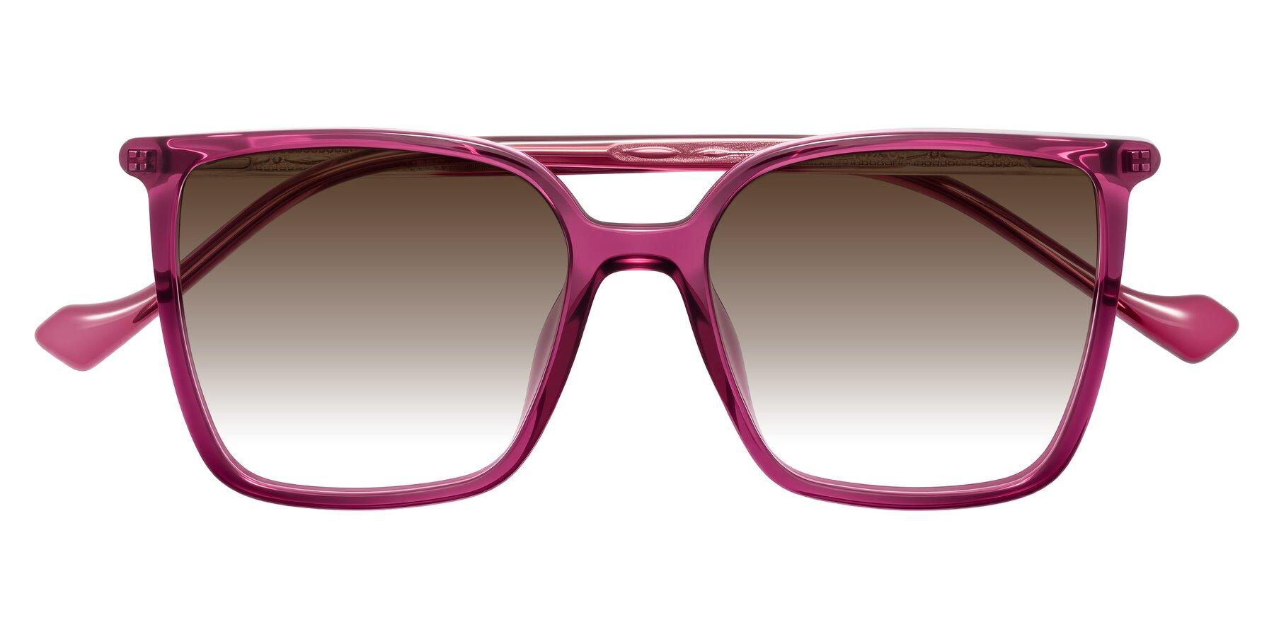Folded Front of Colemers in Wine with Brown Gradient Lenses