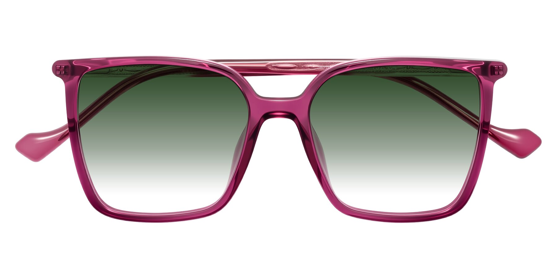 Folded Front of Colemers in Wine with Green Gradient Lenses