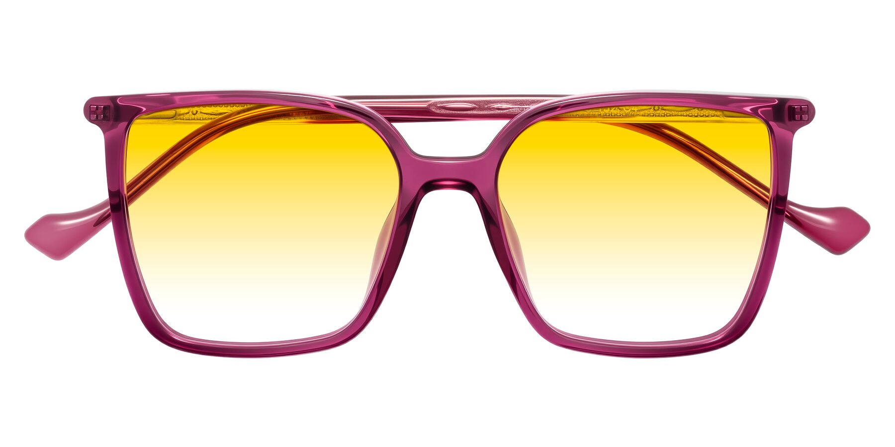 Folded Front of Colemers in Wine with Yellow Gradient Lenses