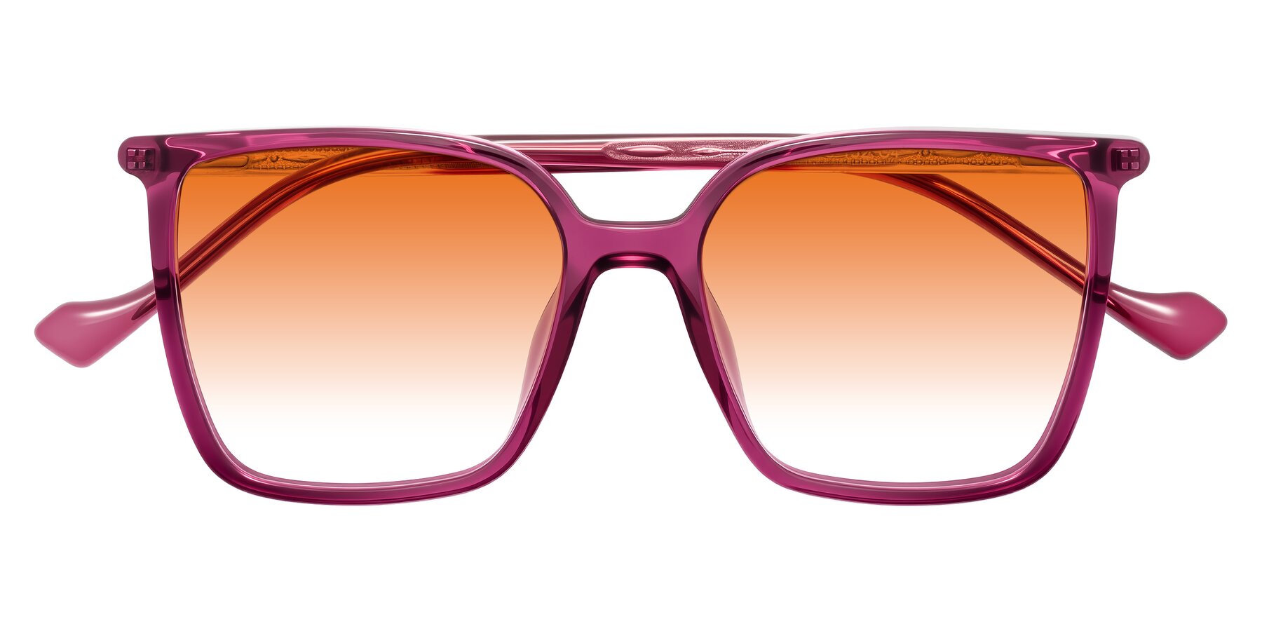 Folded Front of Colemers in Wine with Orange Gradient Lenses