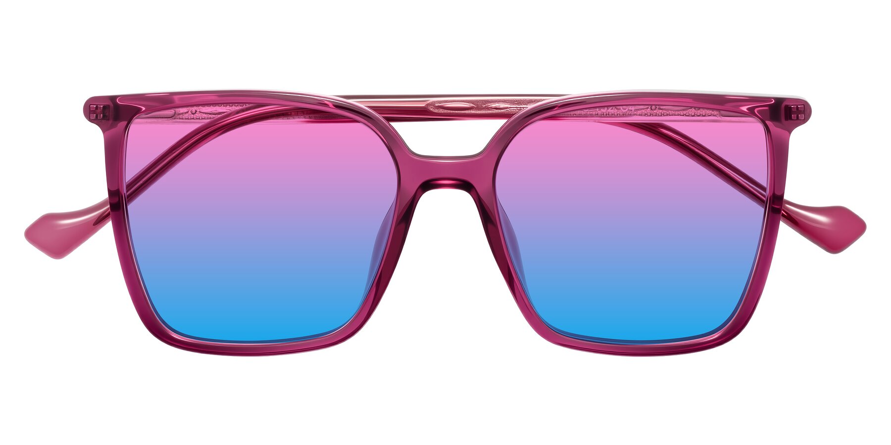 Folded Front of Colemers in Wine with Pink / Blue Gradient Lenses