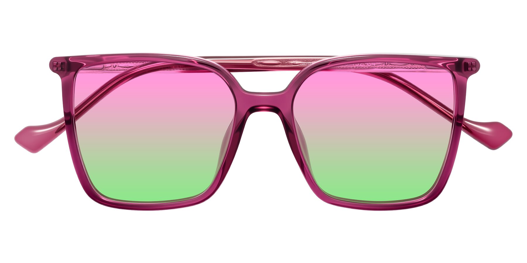 Folded Front of Colemers in Wine with Pink / Green Gradient Lenses