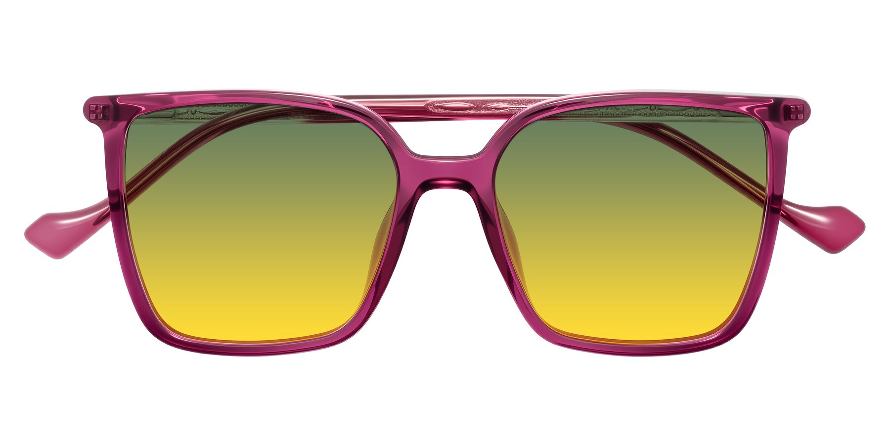 Folded Front of Colemers in Wine with Green / Yellow Gradient Lenses