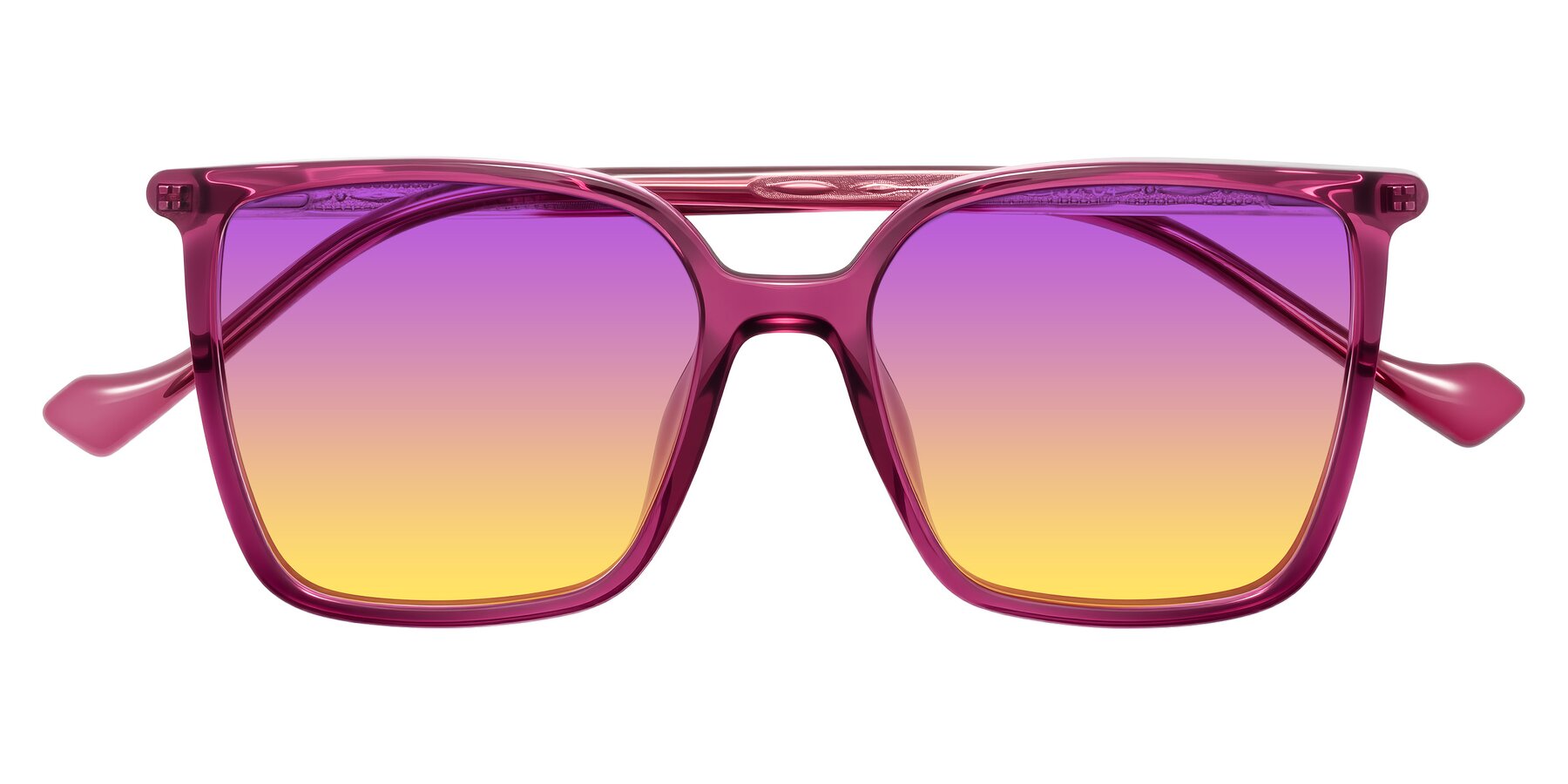 Folded Front of Colemers in Wine with Purple / Yellow Gradient Lenses