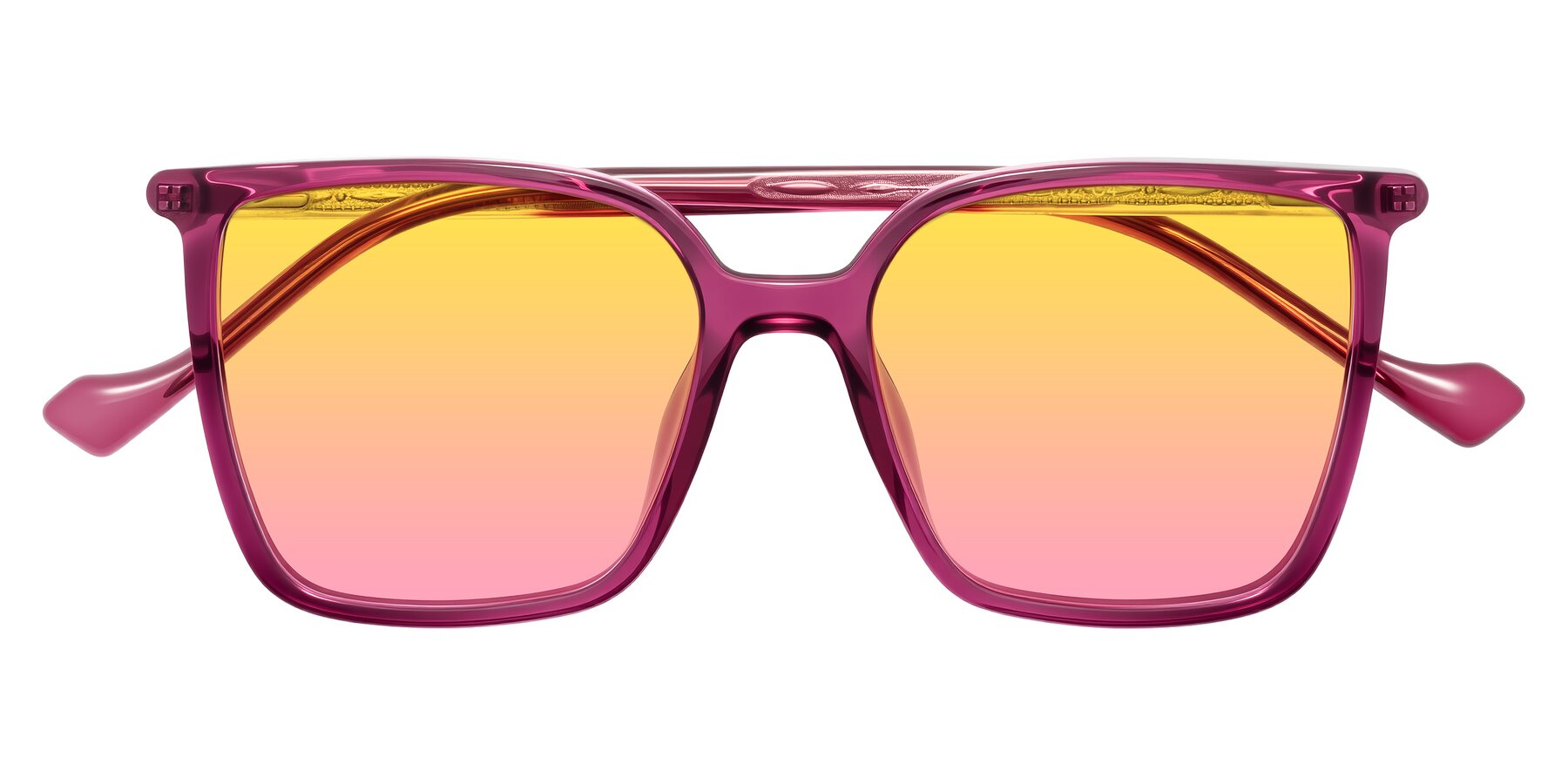 Folded Front of Colemers in Wine with Yellow / Pink Gradient Lenses