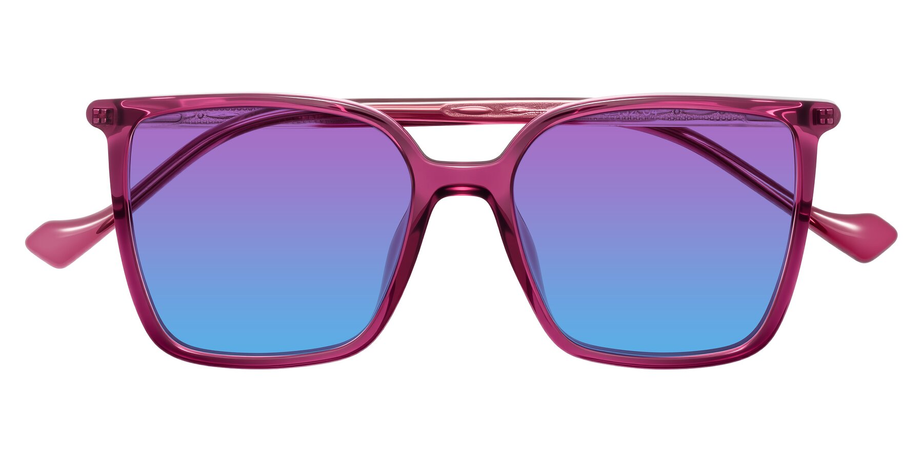 Folded Front of Colemers in Wine with Purple / Blue Gradient Lenses