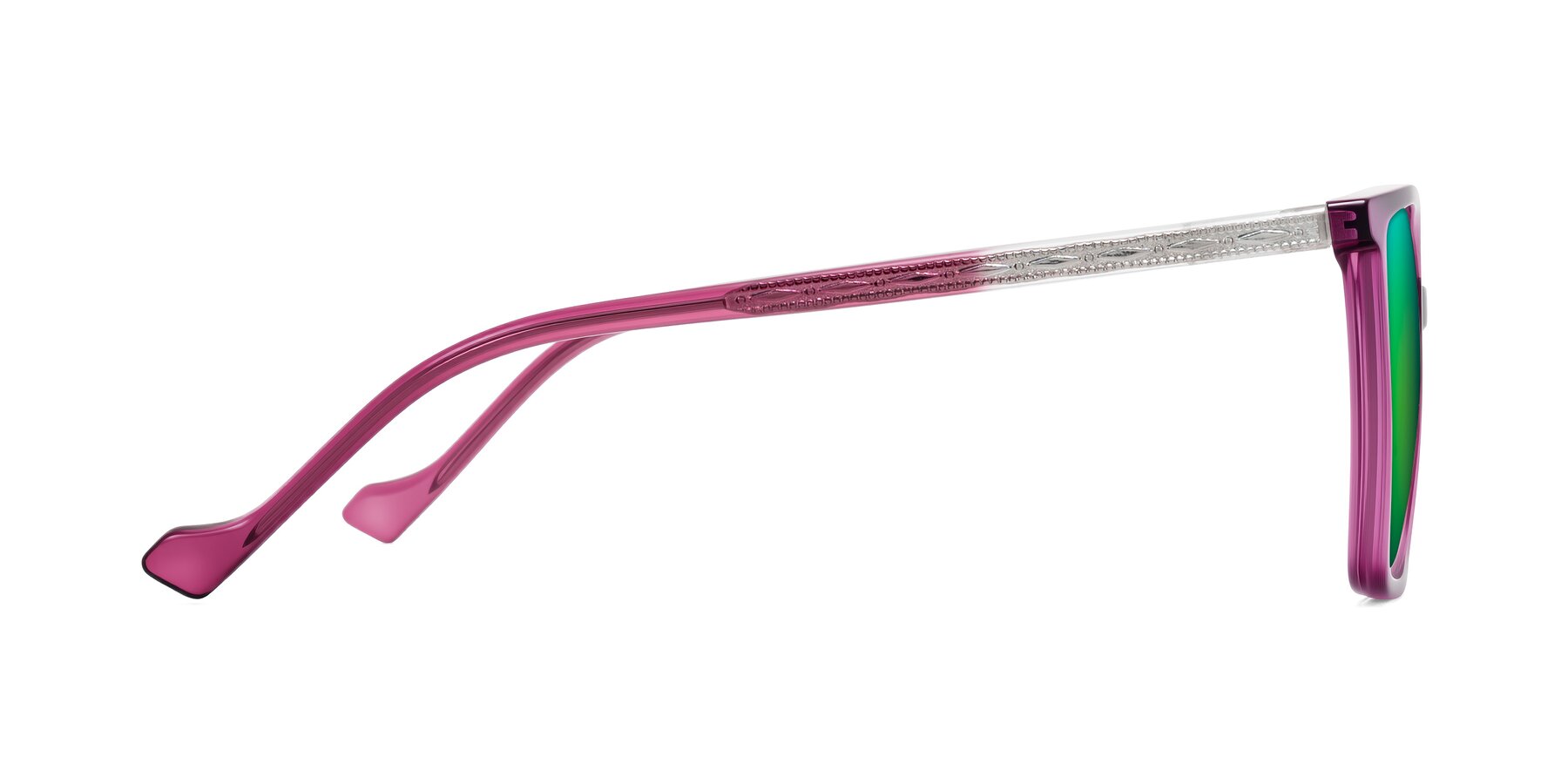 Side of Colemers in Wine with Green Mirrored Lenses