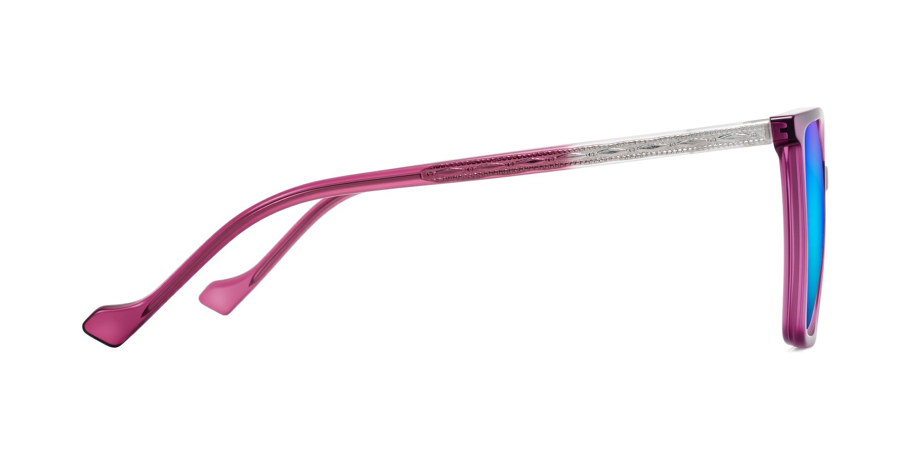 Side of Colemers in Wine with Blue Mirrored Lenses