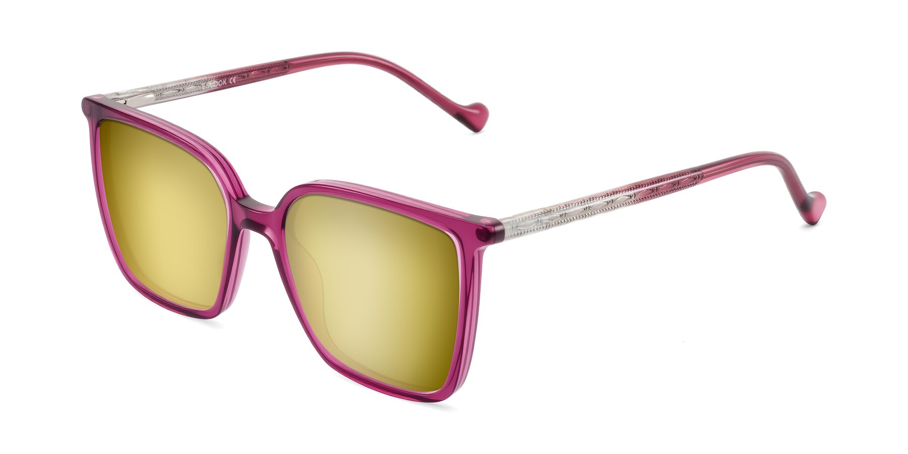 Angle of Colemers in Wine with Gold Mirrored Lenses