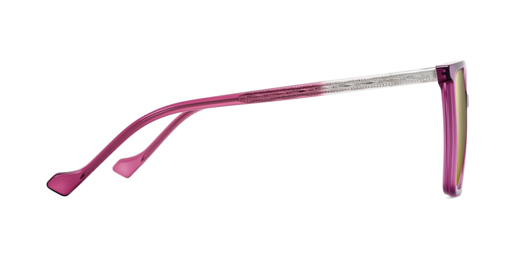 Side of Colemers in Wine with Gold Mirrored Lenses