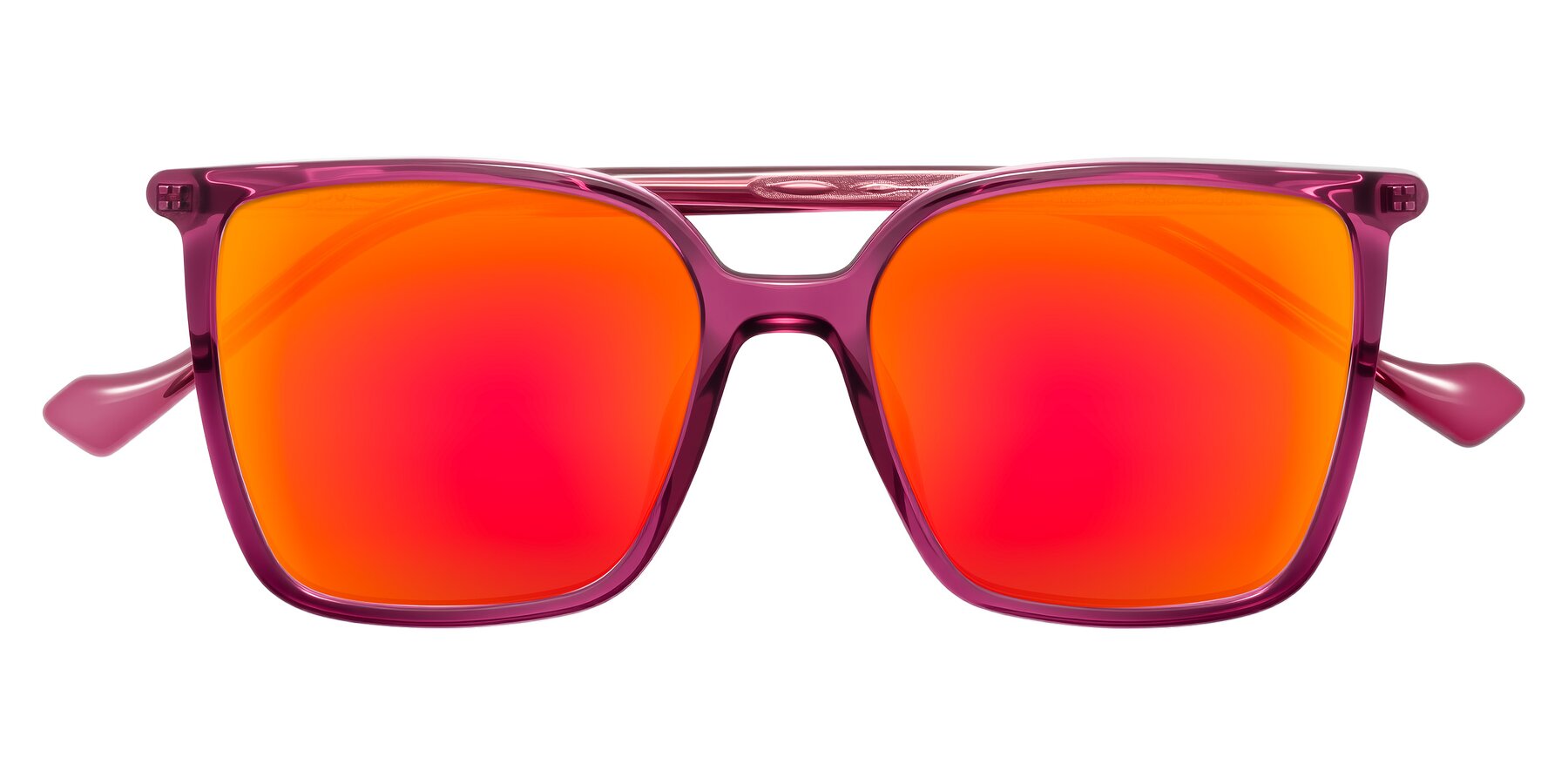 Folded Front of Colemers in Wine with Red Gold Mirrored Lenses