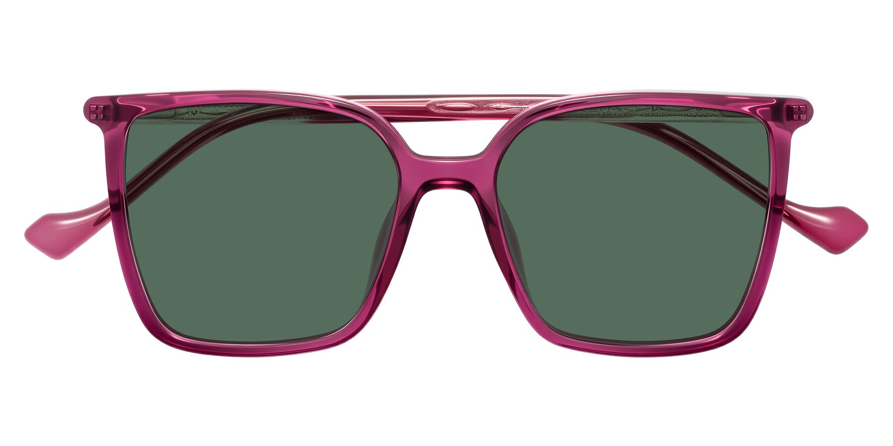 Folded Front of Colemers in Wine with Green Polarized Lenses