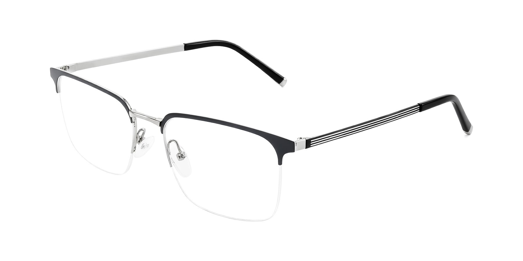 Angle of Volkho in Matte Gray/Silver with Clear Eyeglass Lenses