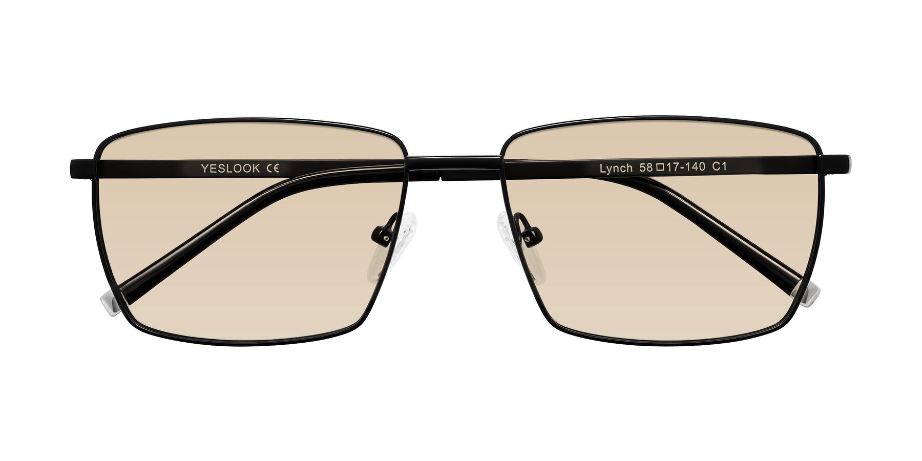 Folded Front of Lynch in Matte Black with Light Brown Tinted Lenses