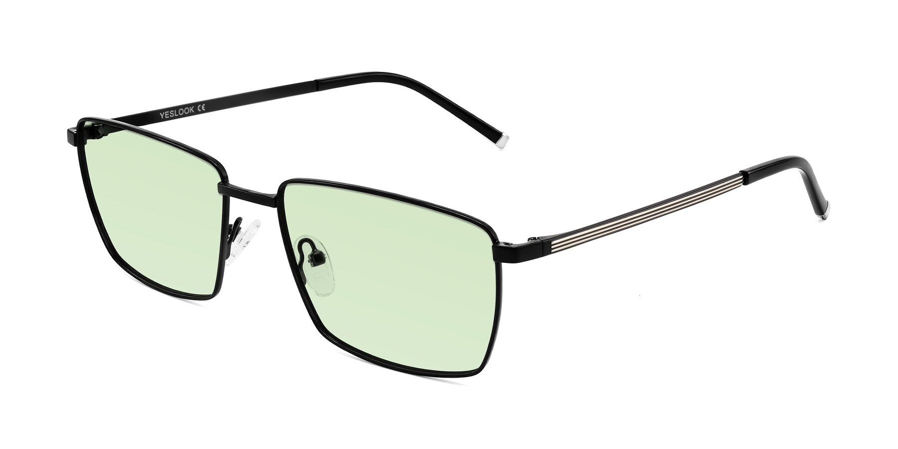 Angle of Lynch in Matte Black with Light Green Tinted Lenses