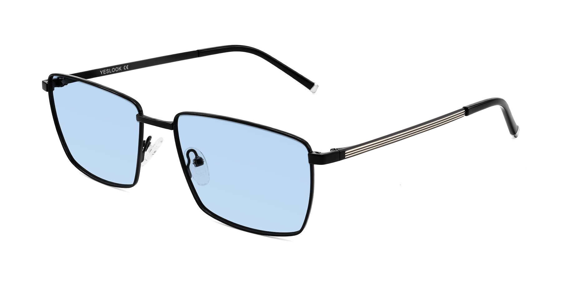 Angle of Lynch in Matte Black with Light Blue Tinted Lenses