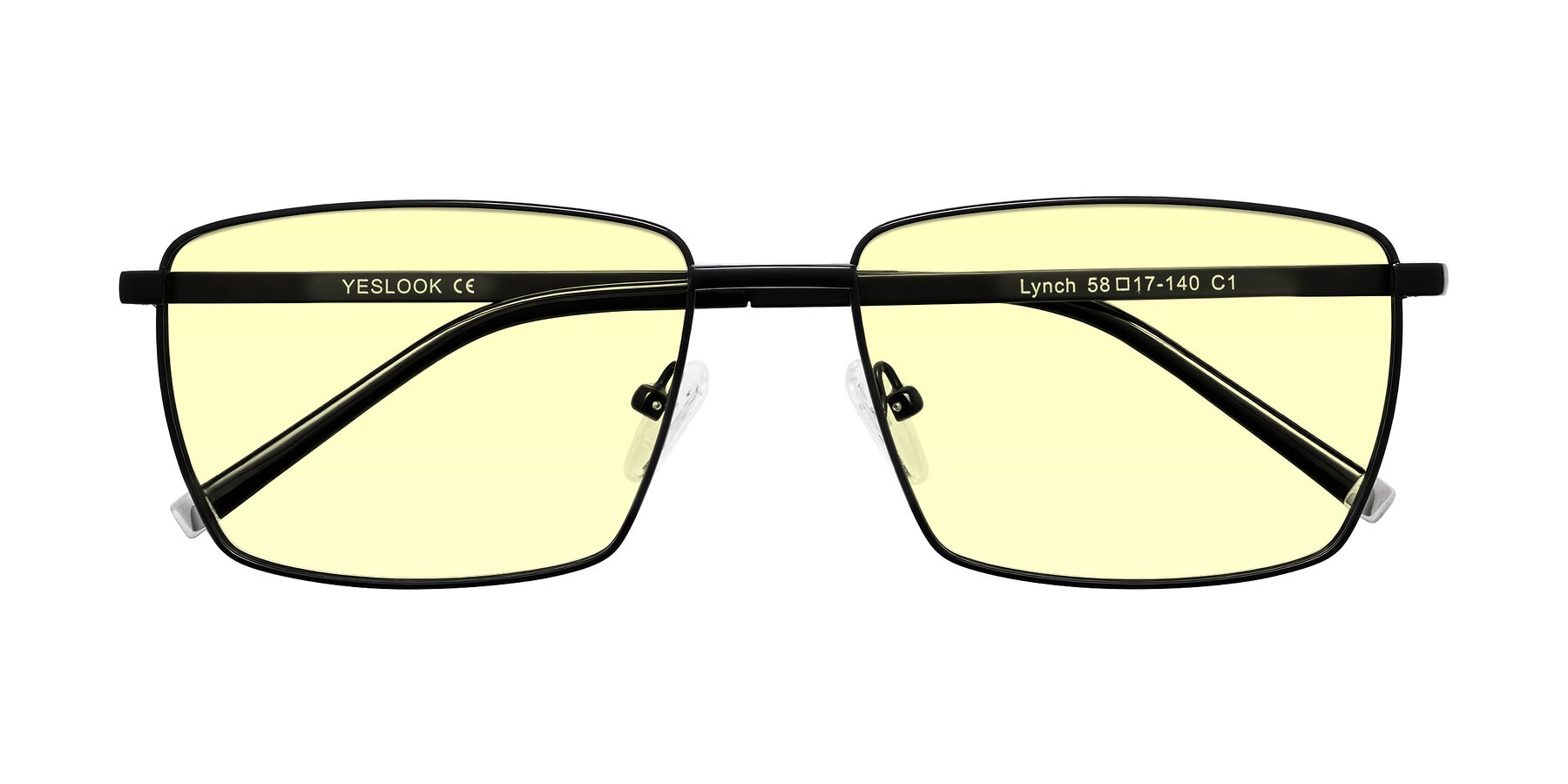 Folded Front of Lynch in Matte Black with Light Yellow Tinted Lenses