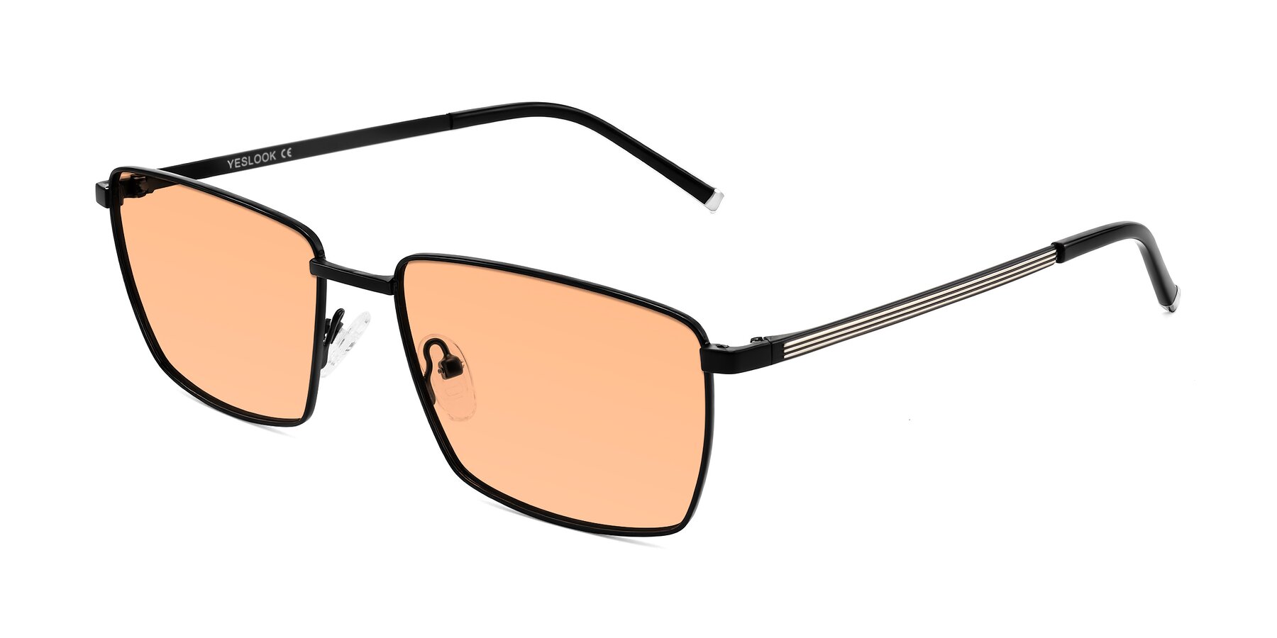 Angle of Lynch in Matte Black with Light Orange Tinted Lenses