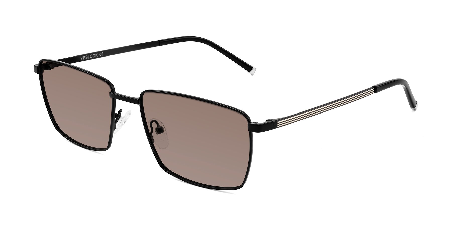 Angle of Lynch in Matte Black with Medium Brown Tinted Lenses