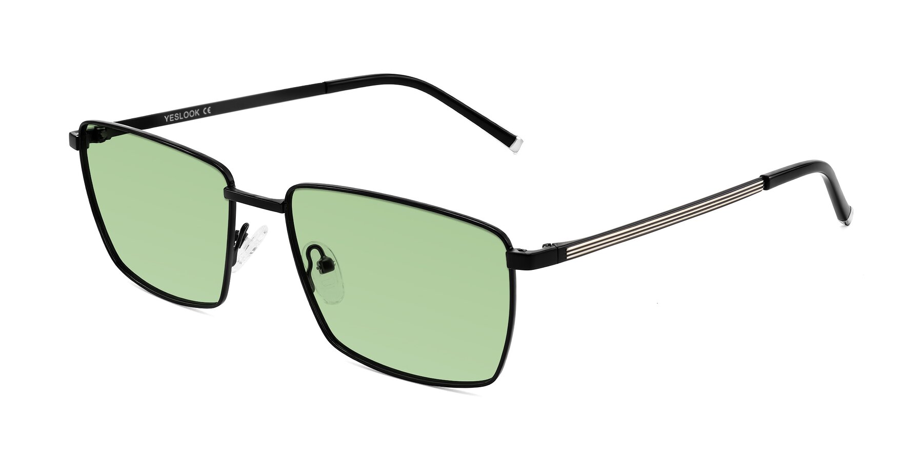 Angle of Lynch in Matte Black with Medium Green Tinted Lenses