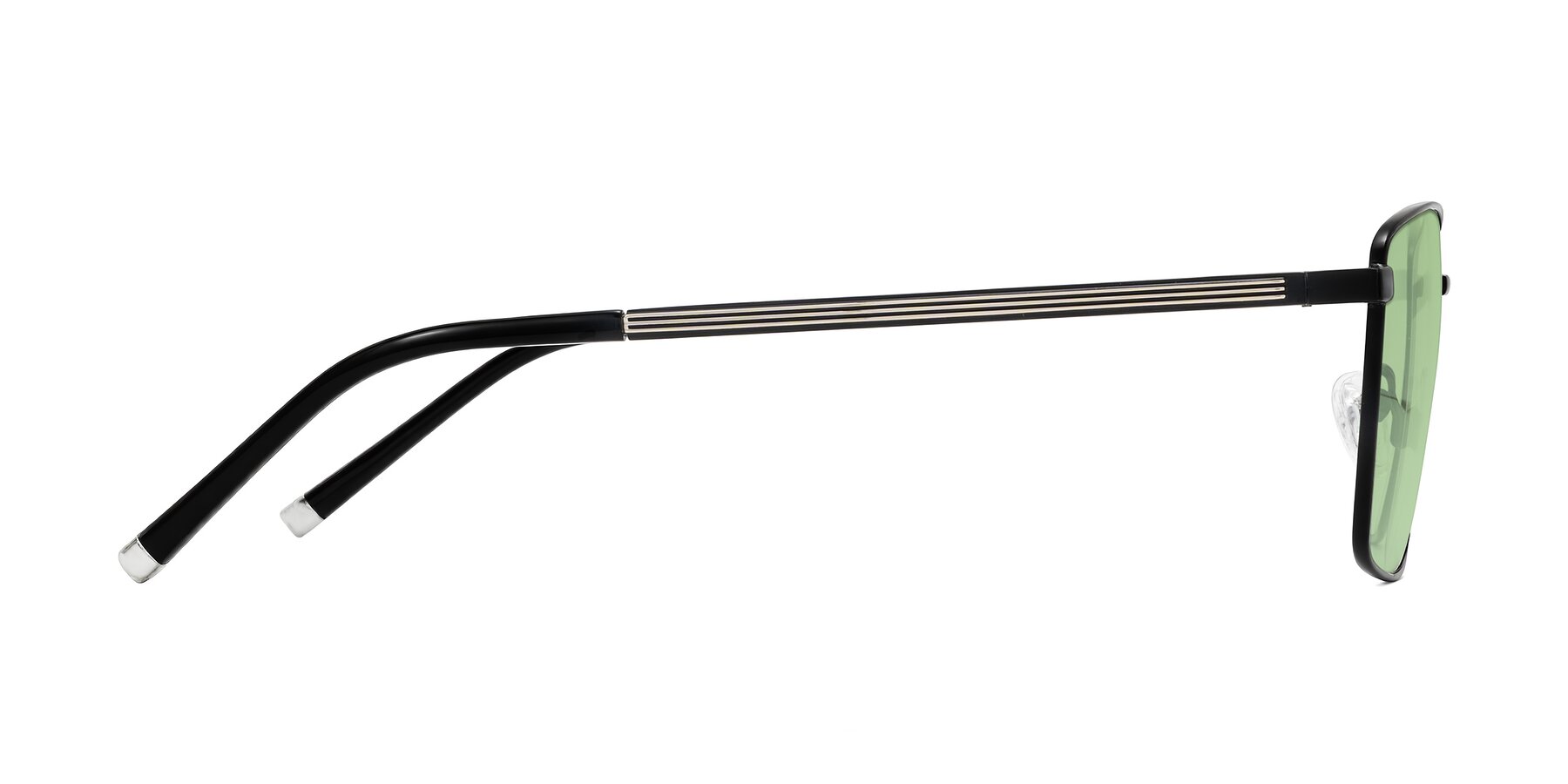 Side of Lynch in Matte Black with Medium Green Tinted Lenses