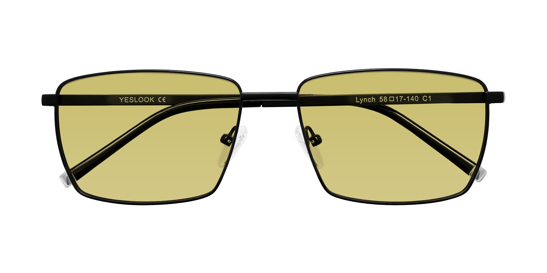 Folded Front of Lynch in Matte Black with Medium Champagne Tinted Lenses