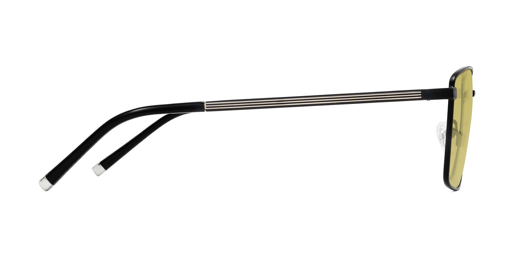 Side of Lynch in Matte Black with Medium Champagne Tinted Lenses