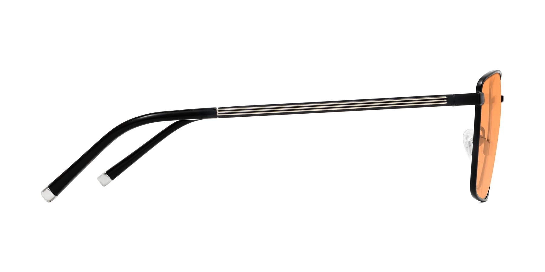 Side of Lynch in Matte Black with Medium Orange Tinted Lenses