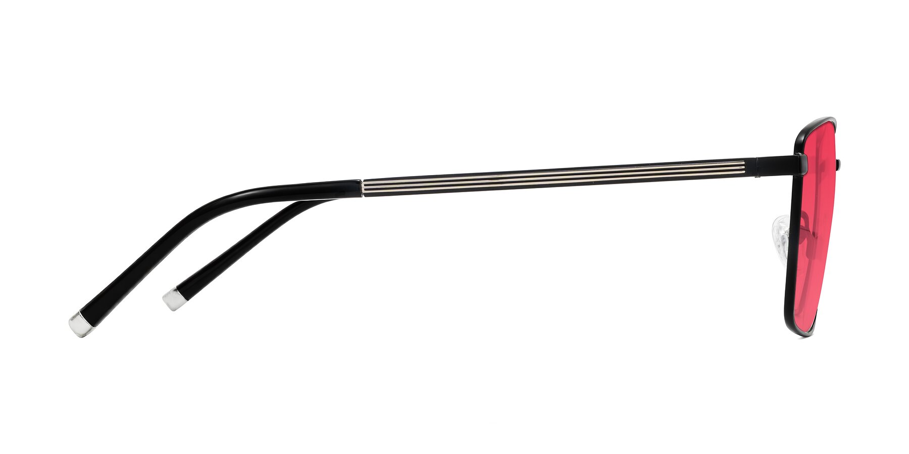 Side of Lynch in Matte Black with Red Tinted Lenses